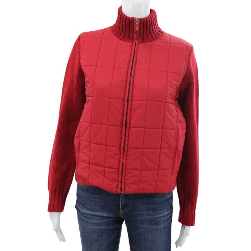 Ralph Ralph Lauren Women Basic Jacket Red Nylon Zip Long Sleeve Size M